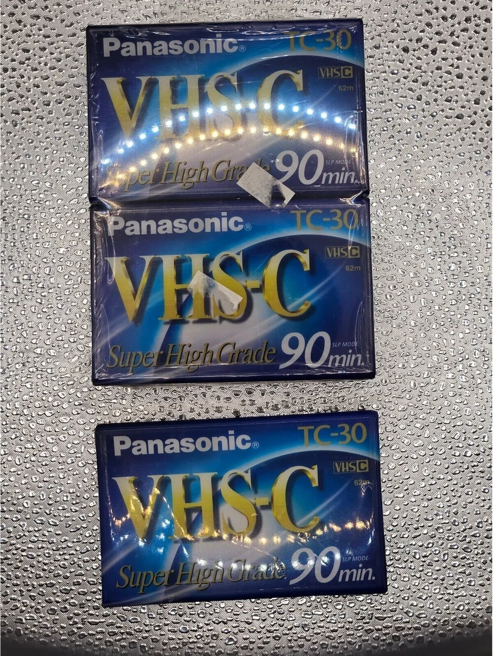 3 NEW! Sealed Panasonic TC-30 VHS-C 90min Super High Grade Camcorder Video Tapes
